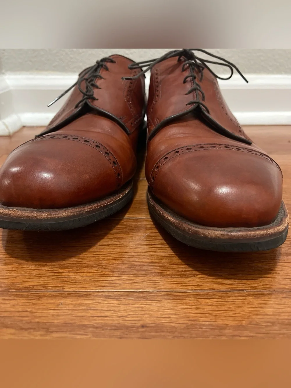 Men's Allen Edmonds Brown Cap Toe Oxfords 11D Style 3458